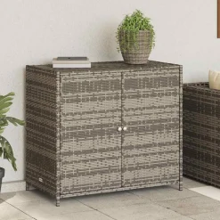 vidaXL opbevaringsskab til haven 83x45x76 cm polyrattan grå