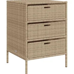vidaXL opbevaringsskab til haven 55x59x80 cm polyrattan beige