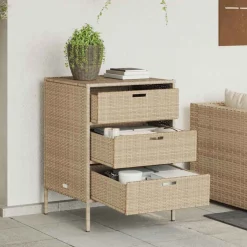 vidaXL opbevaringsskab til haven 55x59x80 cm polyrattan beige