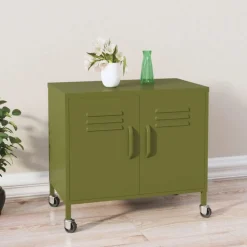 vidaXL opbevaringsskab 60x35x56 cm stål olivengrøn