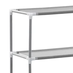 vidaXL opbevaringsstativ med 2 hylder 69x28x143 cm jern grå