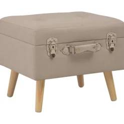 vidaXL opbevaringstaburetter 3 stk. stof beige
