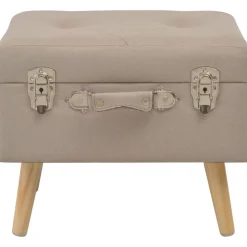 vidaXL opbevaringstaburetter 3 stk. stof beige