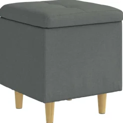 vidaXL Opbevaringstomane med pude Mørkegrå 40 x 40 x 45 cm Stof