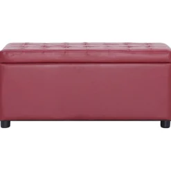 vidaXL ottoman med opbevaring 87,5 cm vinrød kunstlæder