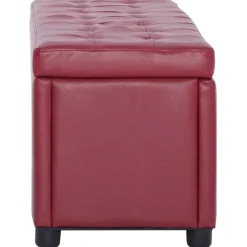 vidaXL ottoman med opbevaring 87,5 cm vinrød kunstlæder
