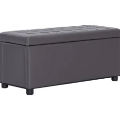 vidaXL ottoman med opbevaring 87,5 cm grå kunstlæder