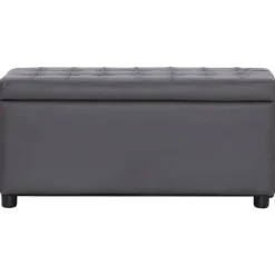vidaXL ottoman med opbevaring 87,5 cm grå kunstlæder