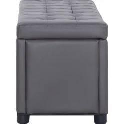 vidaXL ottoman med opbevaring 87,5 cm grå kunstlæder