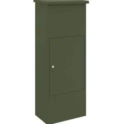 vidaXL Pakke drop boks med dør Olivengrøn 44,5 x 29 x 110,5 cm Stål