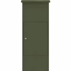 vidaXL Pakke drop boks med dør Olivengrøn 44,5 x 29 x 110,5 cm Stål