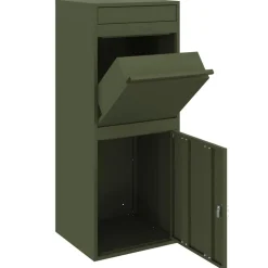 vidaXL Pakke drop boks med opbevaring Olivengrøn 41 x 38 x 103 cm Stål