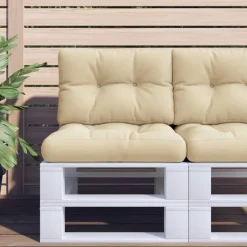 vidaXL pallehynder 2 stk. stof beige