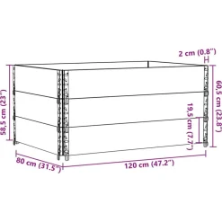 vidaXL pallerammer 3 stk. 120x80 cm massivt fyrretræ brun