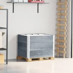 vidaXL pallerammer 3 stk. 80x60 cm massivt fyrretræ grå