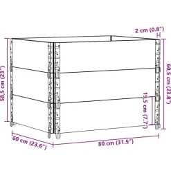 vidaXL pallerammer 3 stk. 80x60 cm massivt fyrretræ grå