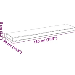vidaXL Pallet pude Vinrød 180 x 40 x 8 cm Oxford stof