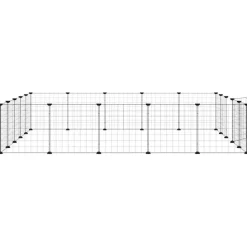 vidaXL 20-panels kæledyrsindhegning med låge 35x35 cm stål sort