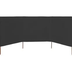 vidaXL 3-panels læsejl stof 400 x 120 cm antracitgrå