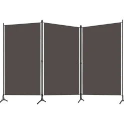 vidaXL 3-panels rumdeler 260 x 180 cm antracitgrå