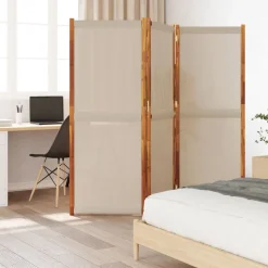 vidaXL 3-panels rumdeler 210 x 180 cm gråbrun