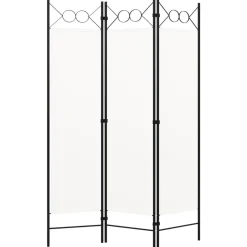vidaXL 3-panels rumdeler 120 x 180 cm hvid