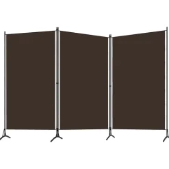 vidaXL 3-panels rumdeler 260 x 180 cm brun