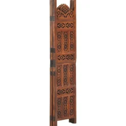vidaXL 4-panels rumdeler håndskåret 160 x 165 cm massivt mangotræ brun