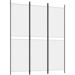 vidaXL 3-panels rumdeler 150x180 cm stof hvid