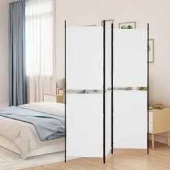vidaXL 3-panels rumdeler 150x180 cm stof hvid