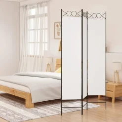 vidaXL 3-panels rumdeler 120x200 cm stof hvid
