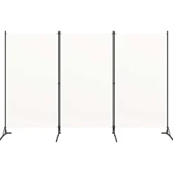 vidaXL 3-panels rumdeler 260x180 cm stof hvid