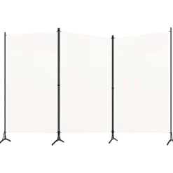 vidaXL 3-panels rumdeler 260x180 cm stof hvid