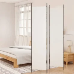 vidaXL 3-panels rumdeler 150x220 cm stof hvid