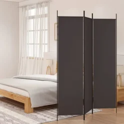 vidaXL 3-panels rumdeler 150x200 cm stof brun