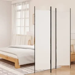 vidaXL 3-panels rumdeler 150x200 cm stof hvid