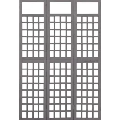 vidaXL 3-panels rumdeler/espalier 121x180 cm massivt grantræ grå