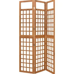 vidaXL 3-panels rumdeler/espalier 121x180,5 cm massivt grantræ