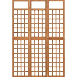 vidaXL 3-panels rumdeler/espalier 121x180,5 cm massivt grantræ