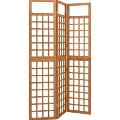 vidaXL 3-panels rumdeler/espalier 121x180,5 cm massivt grantræ