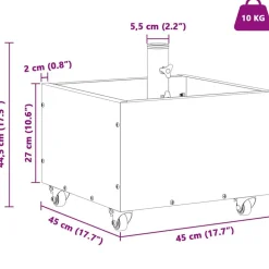 vidaXL Parasolfod Antracit 45 x 45 x 45 cm Stål