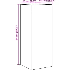 vidaXL Parasolfod Røget eg 25 x 24,5 x 64 cm Konstrueret træ