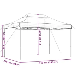 vidaXL Party Tent Beige 279 x 410 x 315 cm Oxford stof