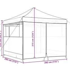 vidaXL Party Tent Beige 292 x 292 x 315 cm Oxford stof