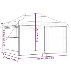 vidaXL Party Tent Beige 279 x 410 x 315 cm Oxford stof