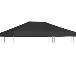 vidaXL pavillontopdække 310 g/m² 4 x 3 m grå