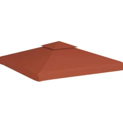 vidaXL pavillontopdække 2 niveauer 3x3 m 310 g/m² terrakotta