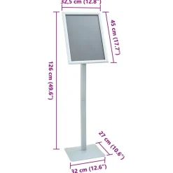 vidaXL Pedestal Plakatstand Sølv 32,5 x 27 x 126 cm Støbejern