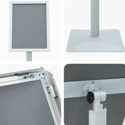 vidaXL Pedestal Plakatstand Sølv 32,5 x 27 x 126 cm Støbejern