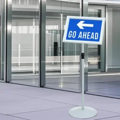 vidaXL Pedestal Plakatstand Sølv 33 x 33 x 126 cm PVC og Stål